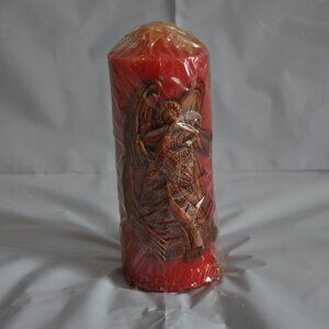 Jasco 1978 Herald Angels Playing Horn Red Candle Vintage Collectible 6" NEW